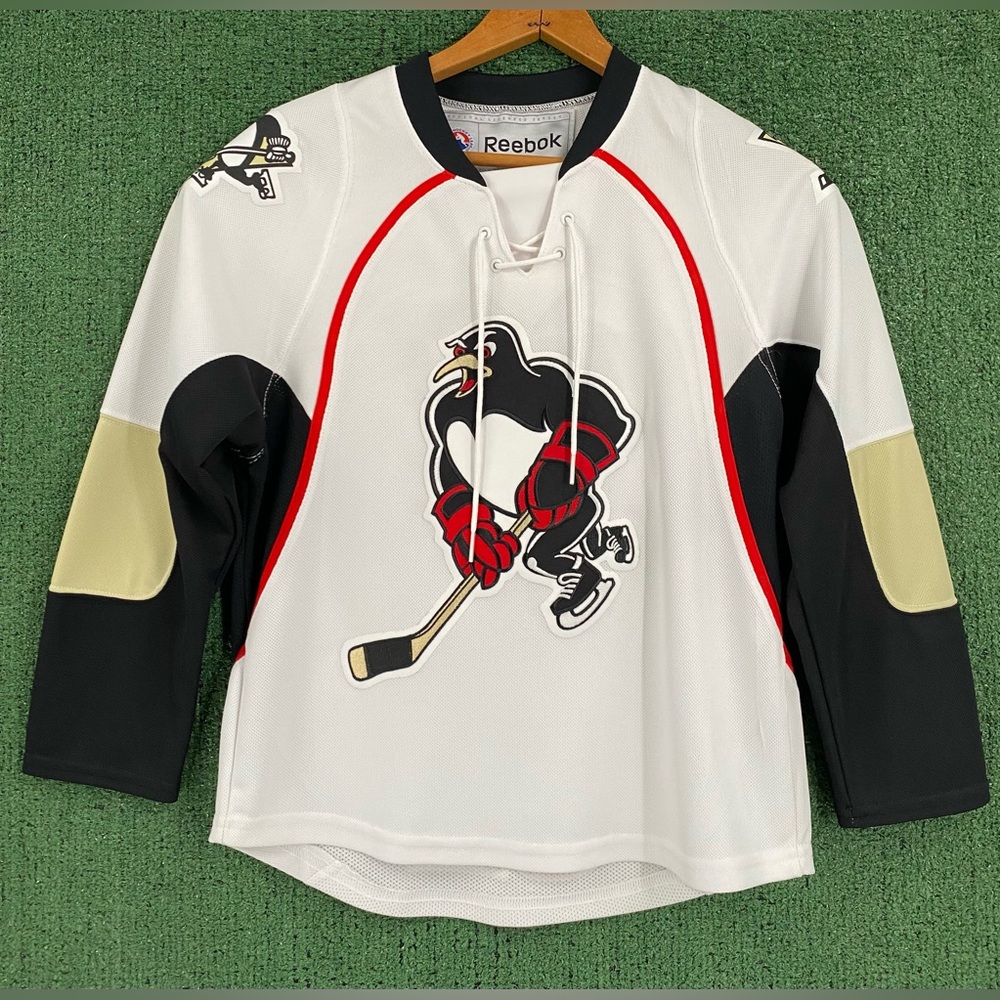 Reebok Wilkes Barre Scranton Penguins Mascot AHL Hockey Jersey Youth Boys Small